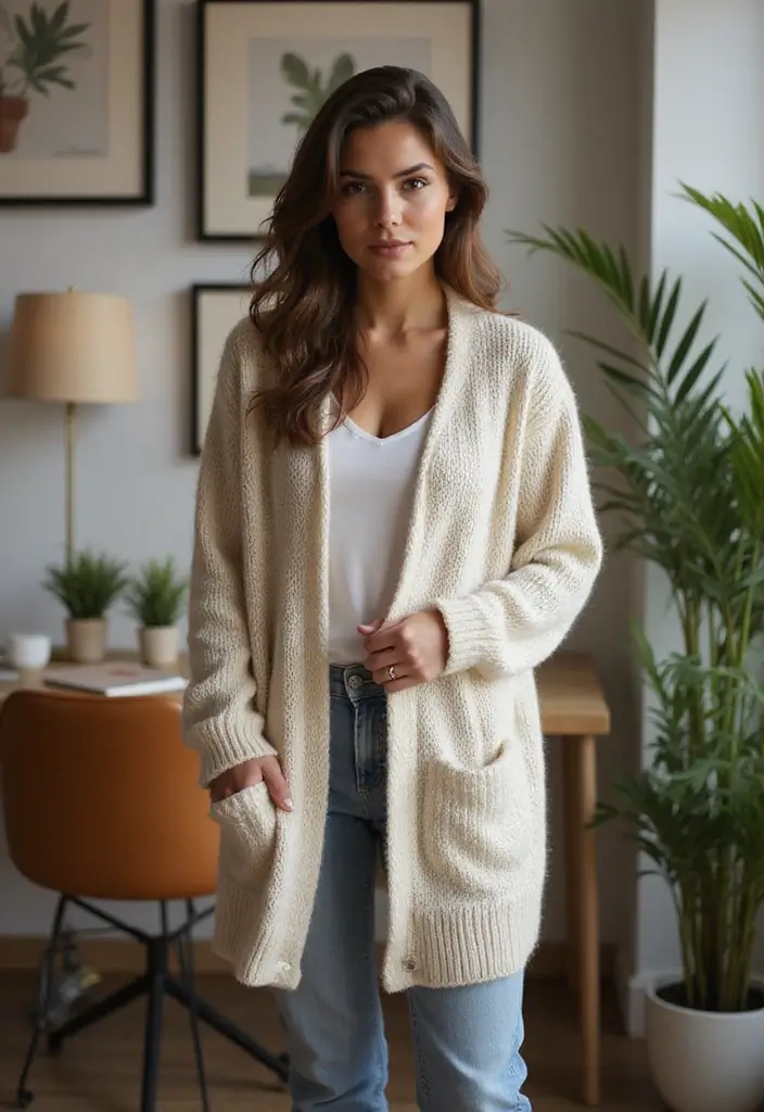 30 Cozy Wardrobe Essentials: Crochet Cardigan Pattern Free Collection - 21. Simple Knit Cardigan