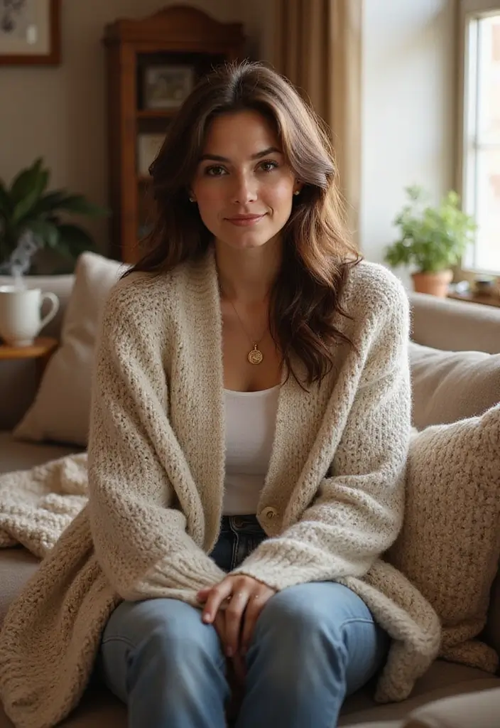 30 Cozy Wardrobe Essentials: Crochet Cardigan Pattern Free Collection - 22. Speckled Yarn Cardigan