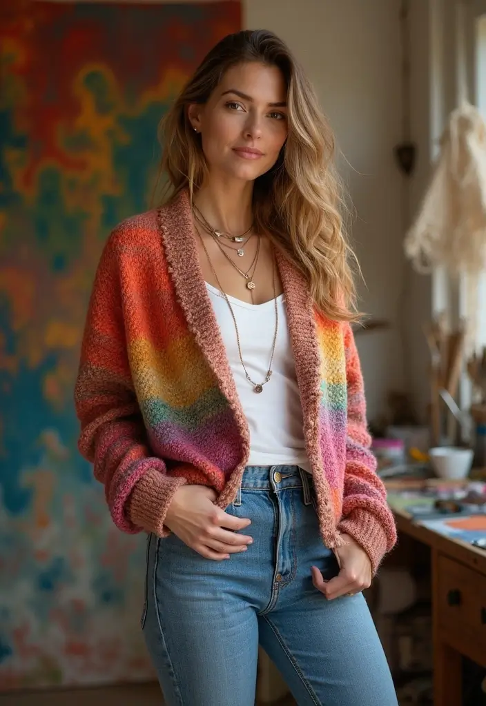 30 Cozy Wardrobe Essentials: Crochet Cardigan Pattern Free Collection - 23. Artistic Cardigan