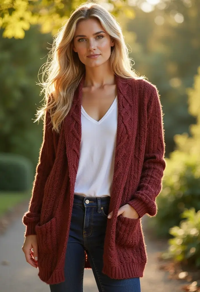 30 Cozy Wardrobe Essentials: Crochet Cardigan Pattern Free Collection - 28. Twisted Stitch Cardigan