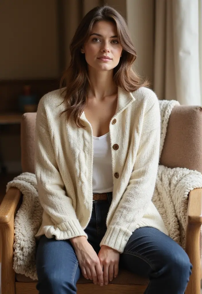 30 Cozy Wardrobe Essentials: Crochet Cardigan Pattern Free Collection - 7. Cabled Cardigan