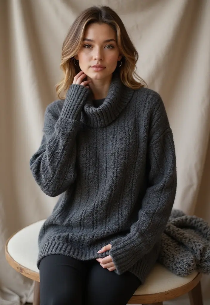 30 Cozy & Warm Crochet Sweater Patterns Free with Color Ideas - 19. The Knit-Look Sweater
