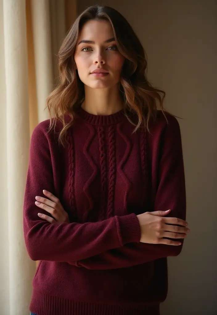 30 Cozy & Warm Crochet Sweater Patterns Free with Color Ideas - 27. The Stitch Detail Sweater