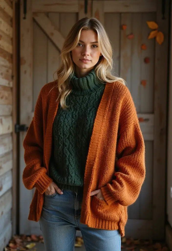 30 Cozy & Warm Crochet Sweater Patterns Free with Color Ideas - 29. The Layered Look Sweater