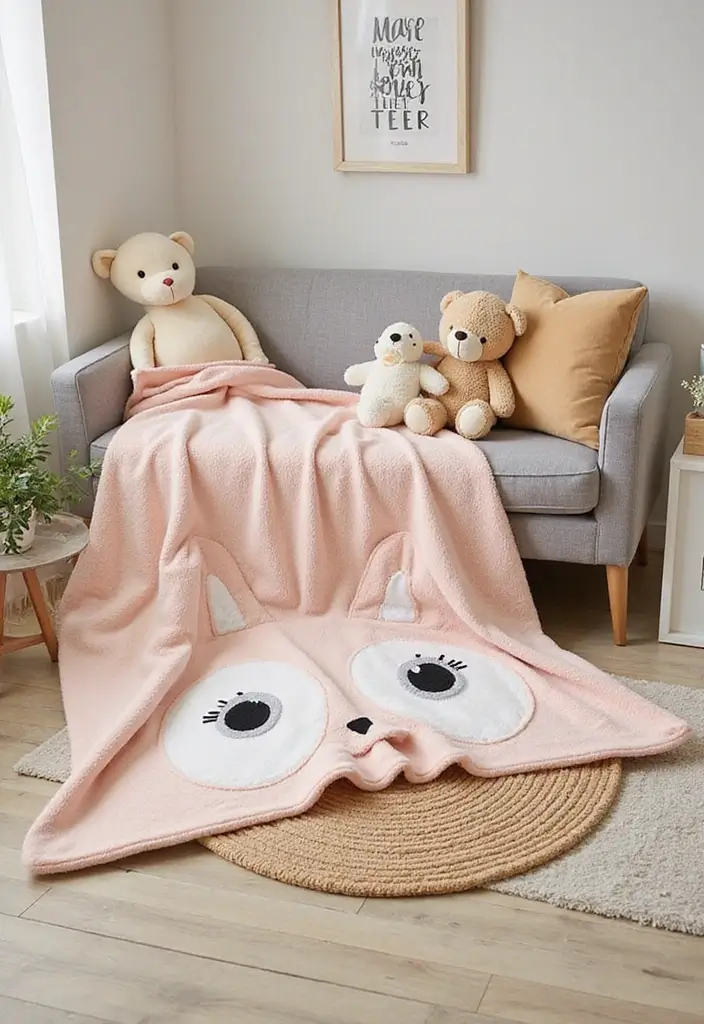 30 Cozy and Cute Crochet Baby Blanket Free Pattern Designs - 12. Animal Motif Blanket