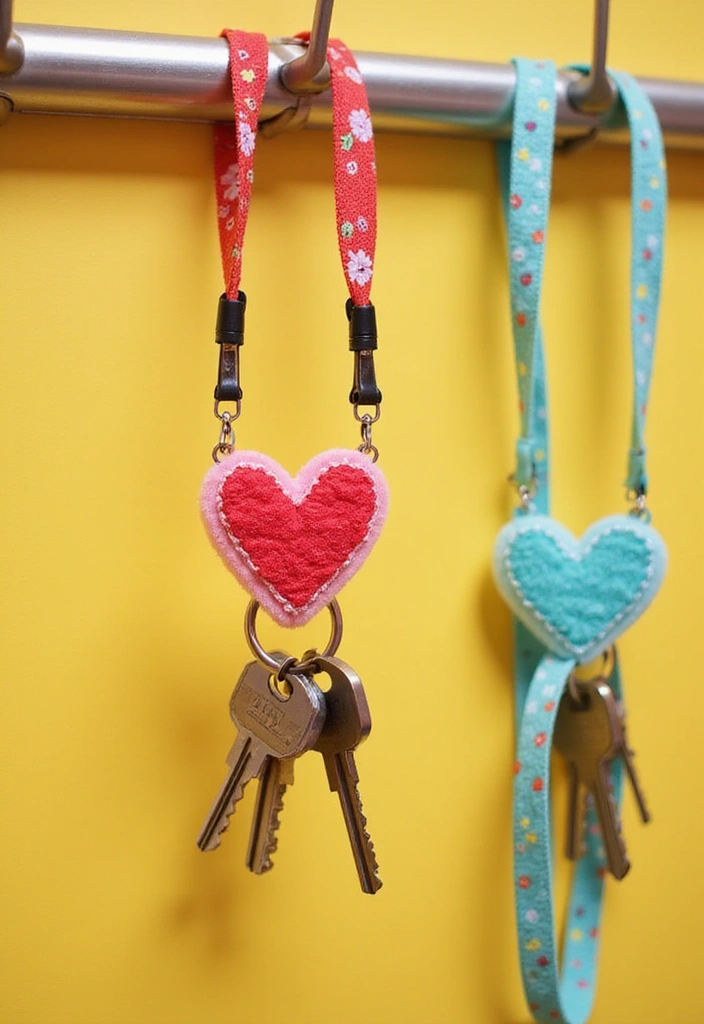 30 Creative Valentine Ideas with How to Crochet a Heart - 15. Heart Lanyards