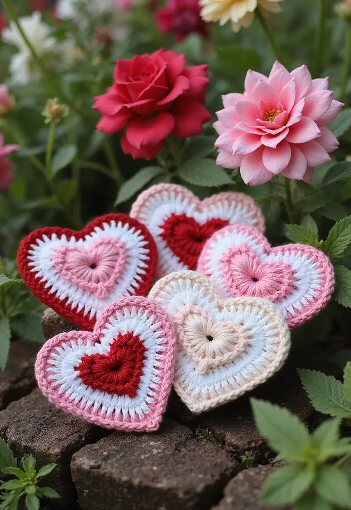 30 Creative Valentine Ideas with How to Crochet a Heart - 23. Heart Seed Packets