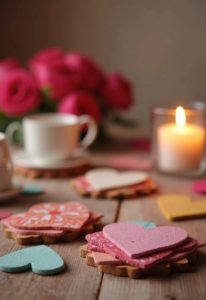 30 Creative Valentine Ideas with How to Crochet a Heart - 4. Heart Coasters