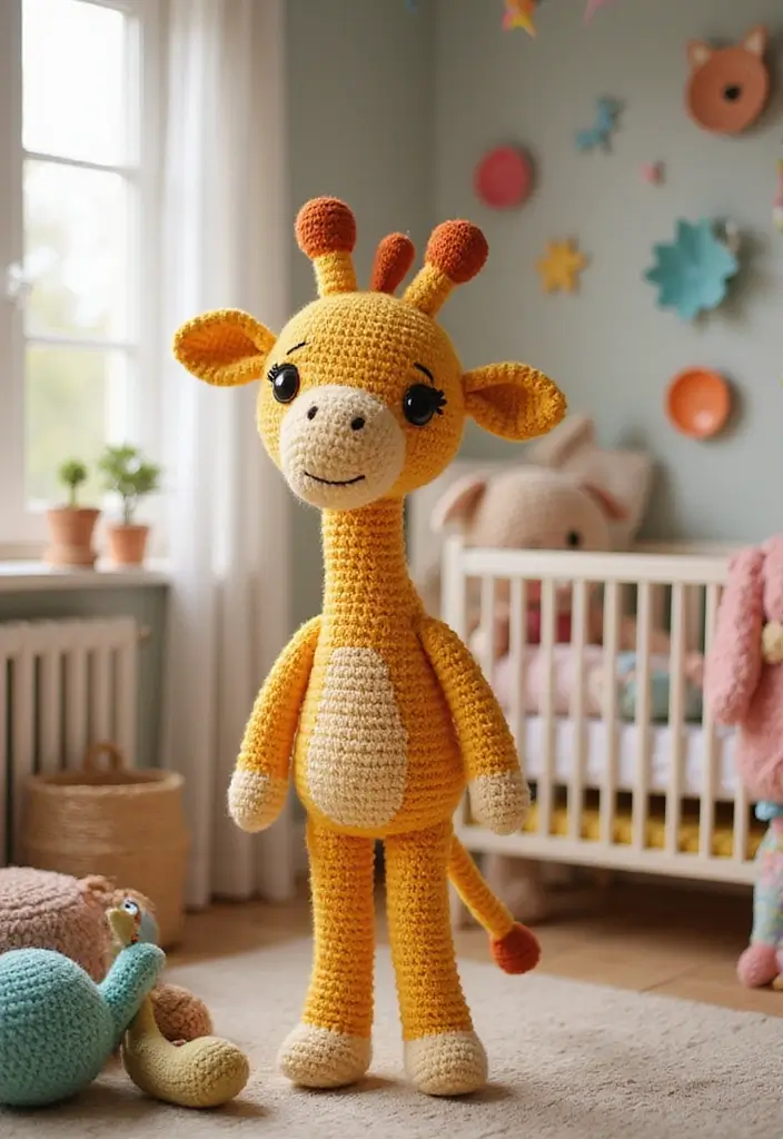 30 Cute Animal Creations: Crochet Animals Free Patterns Collection - 10. Sweet Crochet Giraffe