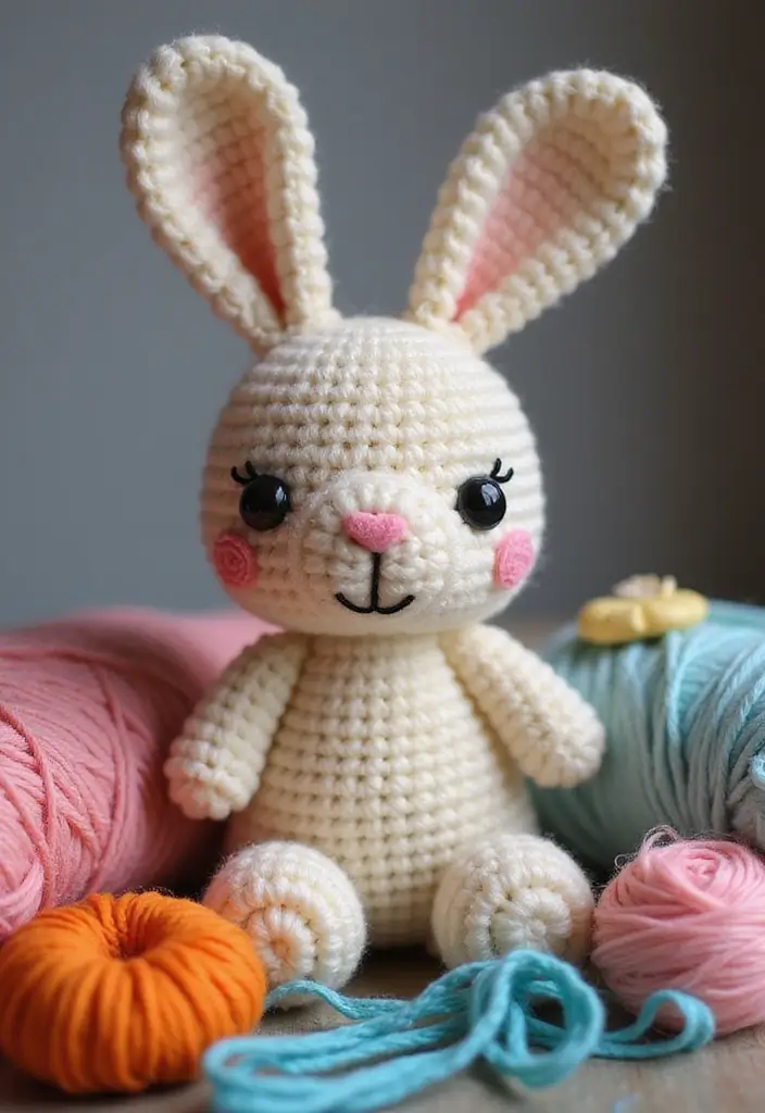 30 Cute Animal Creations: Crochet Animals Free Patterns Collection - 15. Charming Crochet Rabbit