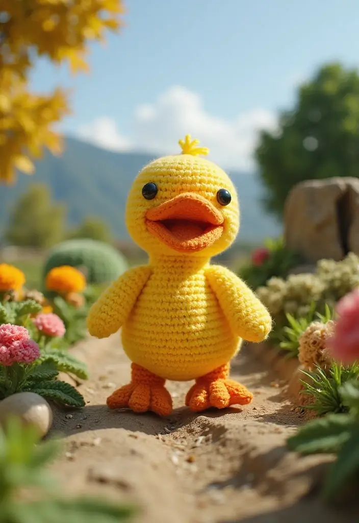 30 Cute Animal Creations: Crochet Animals Free Patterns Collection - 16. Joyful Crochet Duck
