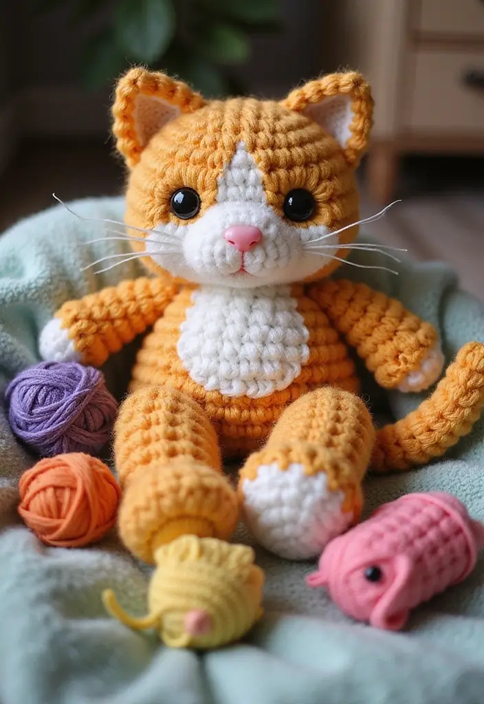 30 Cute Animal Creations: Crochet Animals Free Patterns Collection - 2. Cute Crochet Cat