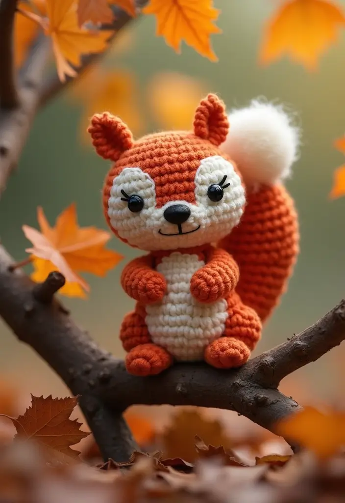 30 Cute Animal Creations: Crochet Animals Free Patterns Collection - 21. Cute Crochet Squirrel
