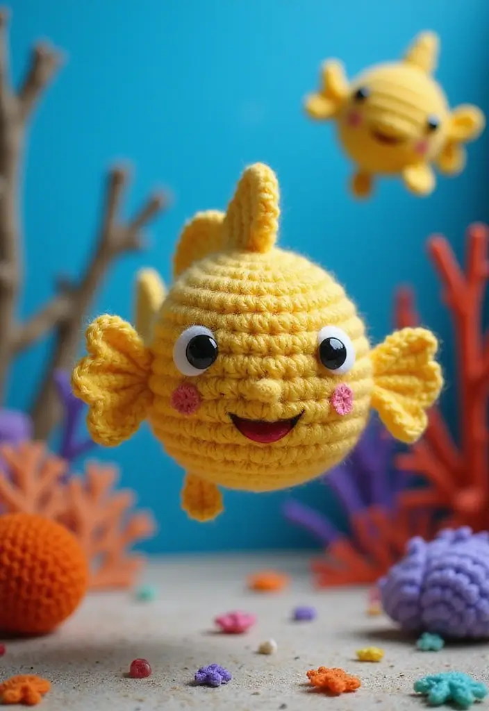 30 Cute Animal Creations: Crochet Animals Free Patterns Collection - 27. Adorable Crochet Puffer Fish