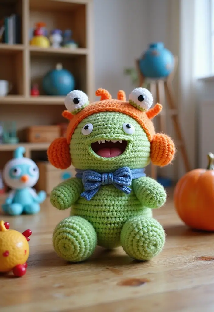30 Cute Animal Creations: Crochet Animals Free Patterns Collection - 28. Silly Crochet Monster