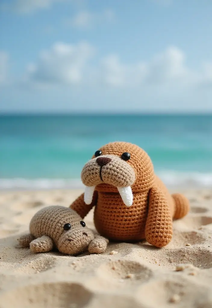 30 Cute Animal Creations: Crochet Animals Free Patterns Collection - 9. Cute Amigurumi Walrus