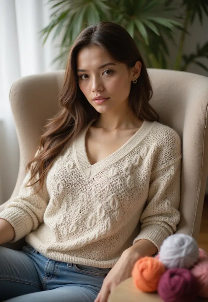 30 Cute Pet Looks: Crochet Dog Sweater Free Pattern Ideas You Can Try Today - 12. Simple V-Neck Sweater