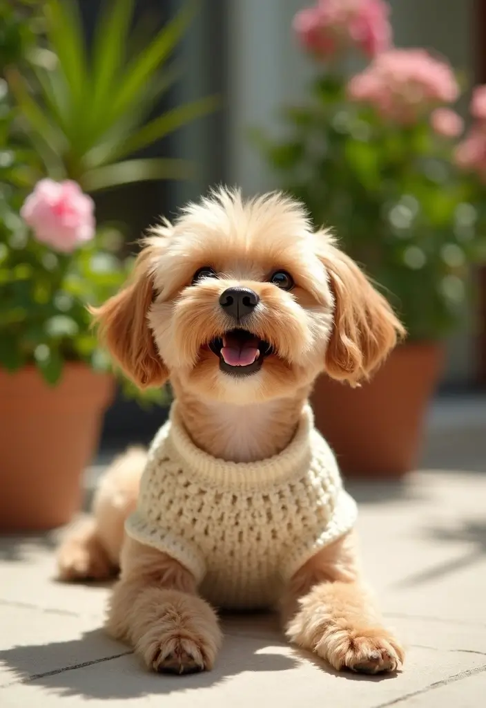 30 Cute Pet Looks: Crochet Dog Sweater Free Pattern Ideas You Can Try Today - 14. Open Knit Summer Sweater