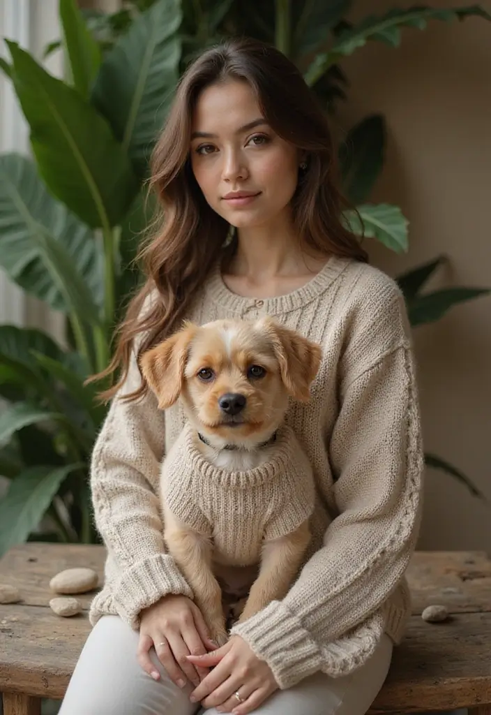 30 Cute Pet Looks: Crochet Dog Sweater Free Pattern Ideas You Can Try Today - 21. Earthy Tones Cardigan