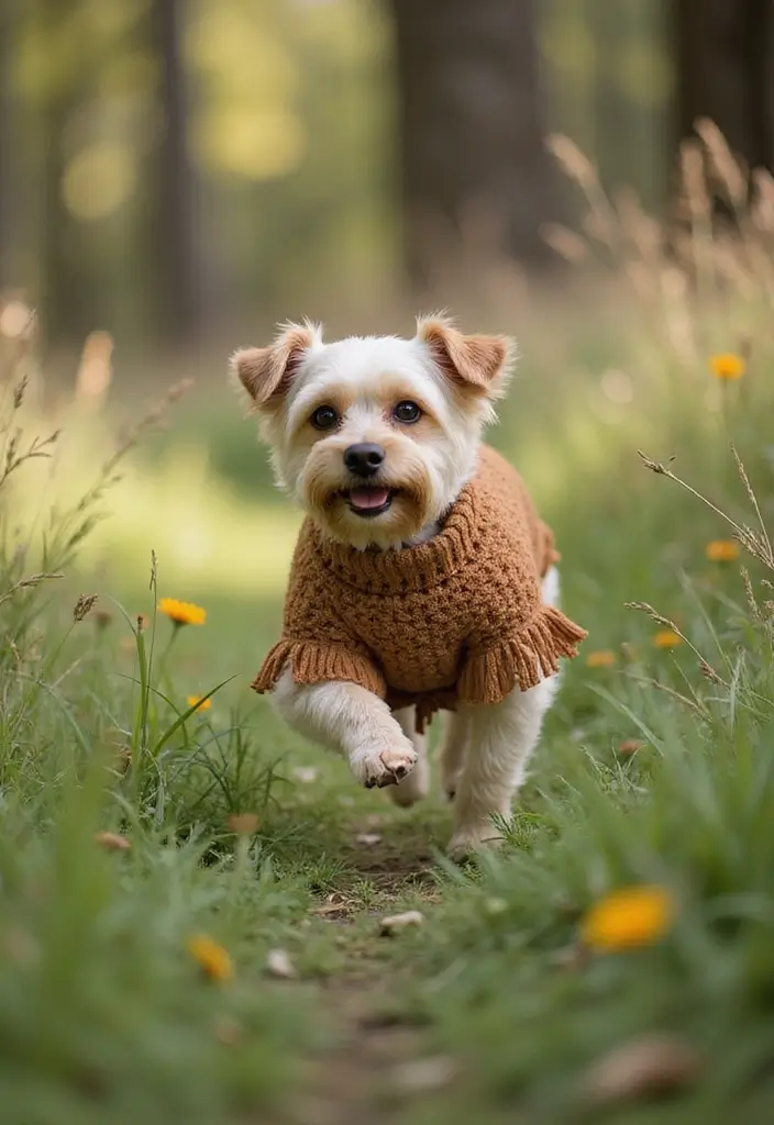 30 Cute Pet Looks: Crochet Dog Sweater Free Pattern Ideas You Can Try Today - 25. Bohemian Fringe Sweater
