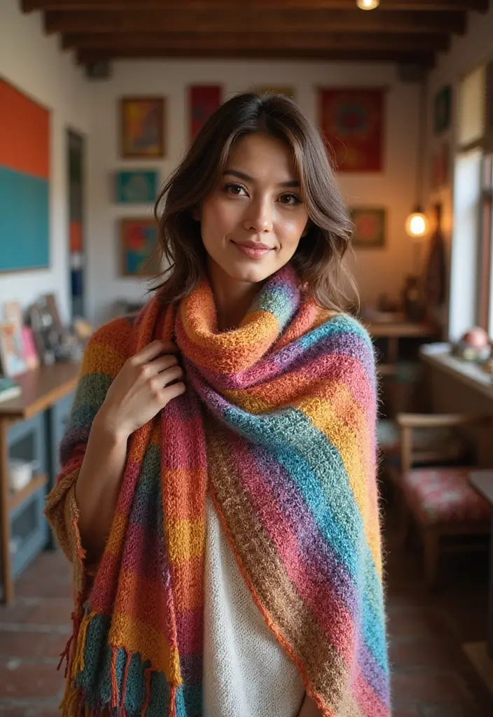 30 Elegant Shawl Designs from Crochet Shawl Pattern Free - 23. The Textured Stripe Shawl