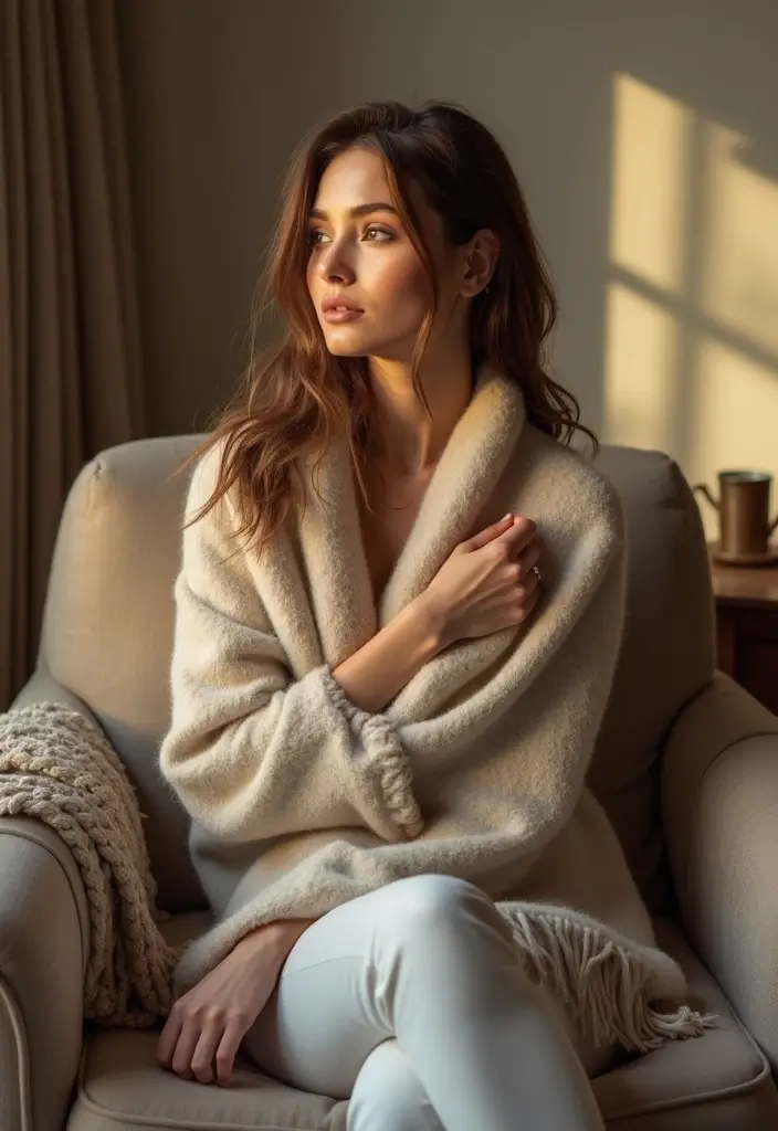 30 Elegant Shawl Designs from Crochet Shawl Pattern Free - 7. The Oversized Cozy Shawl