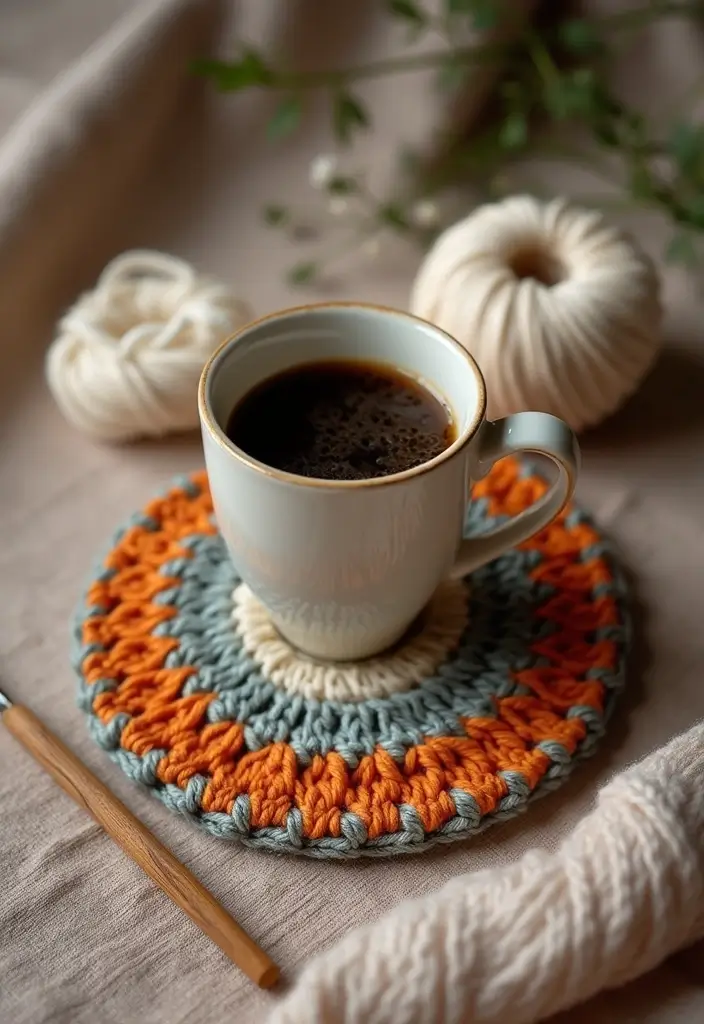 30 Fun Crochet Ideas for Beginners: Eco-Friendly Projects You'll Love - 10. Charming Mug Rugs