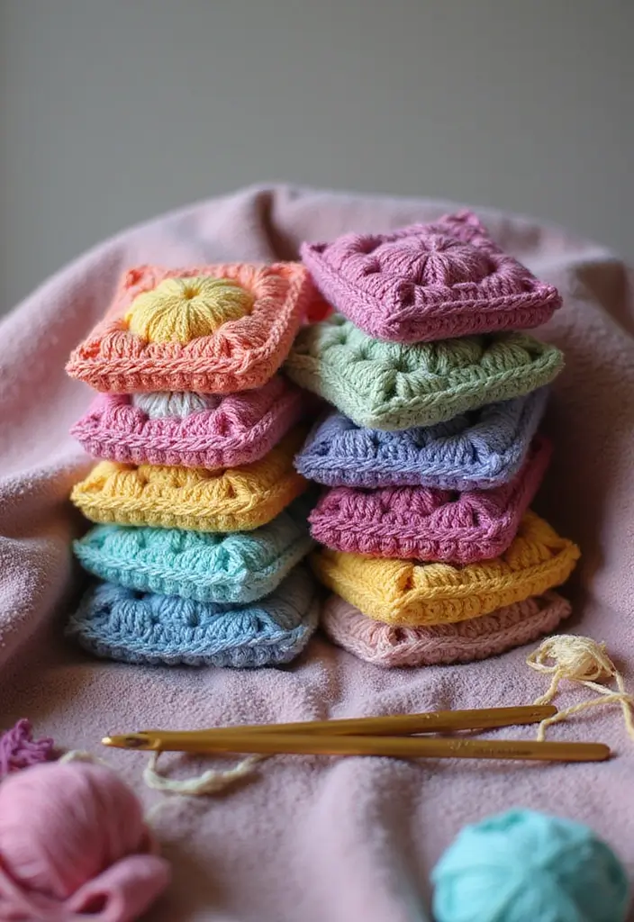 30 Fun Crochet Ideas for Beginners: Eco-Friendly Projects You'll Love - 13. Blanket Squares