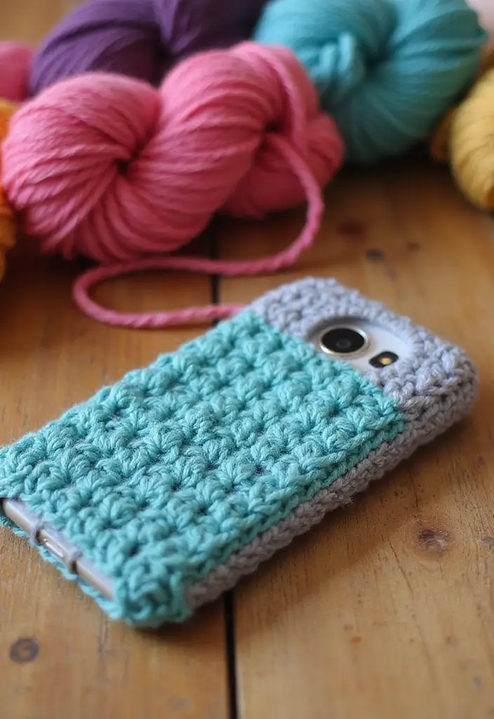 30 Fun Crochet Ideas for Beginners: Eco-Friendly Projects You'll Love - 16. Crochet Phone Case