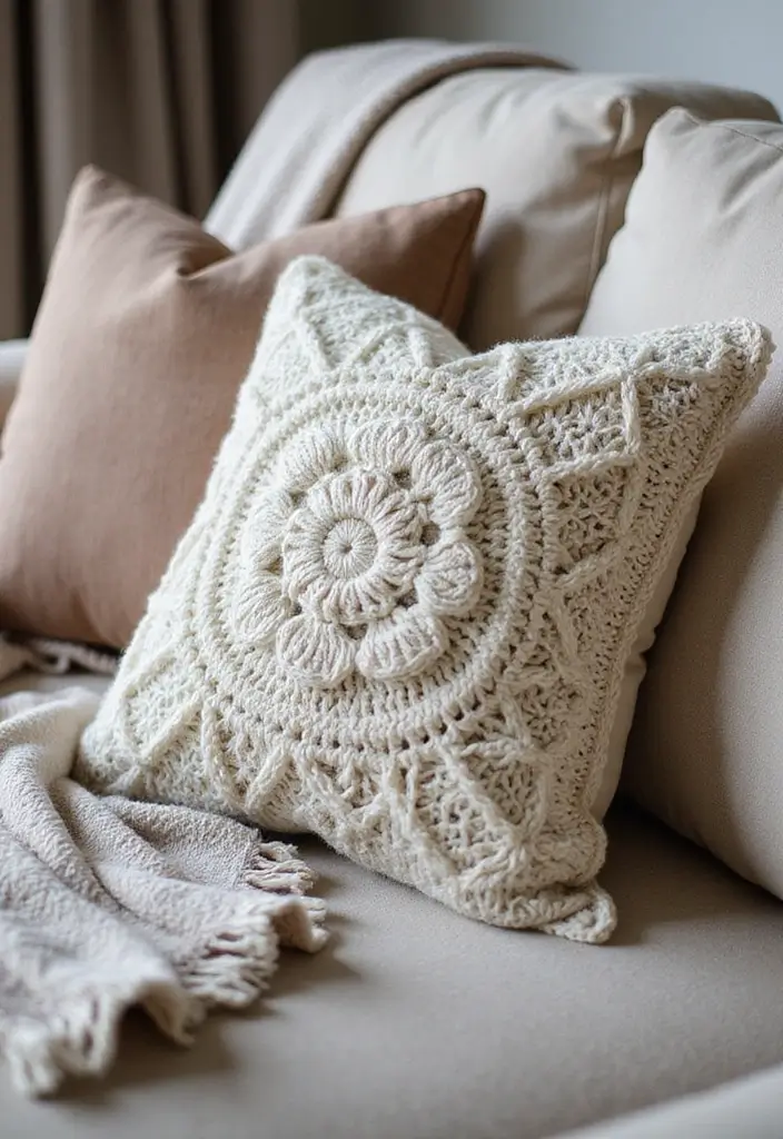 30 Fun Crochet Ideas for Beginners: Eco-Friendly Projects You'll Love - 19. Simple Pillow Cover