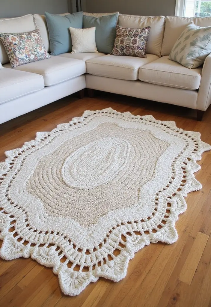 30 Fun Crochet Ideas for Beginners: Eco-Friendly Projects You'll Love - 25. Crochet Rug