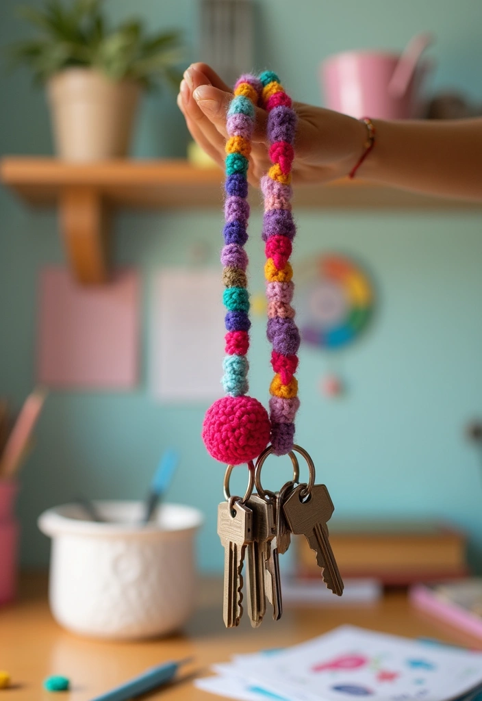 30 Fun Crochet Ideas for Beginners: Eco-Friendly Projects You'll Love - 26. Crochet Lanyard