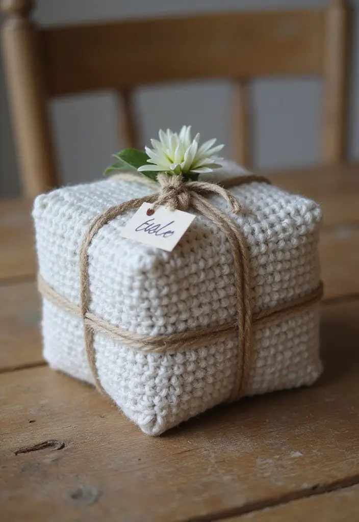 30 Fun Crochet Ideas for Beginners: Eco-Friendly Projects You'll Love - 28. Crochet Gift Wrap