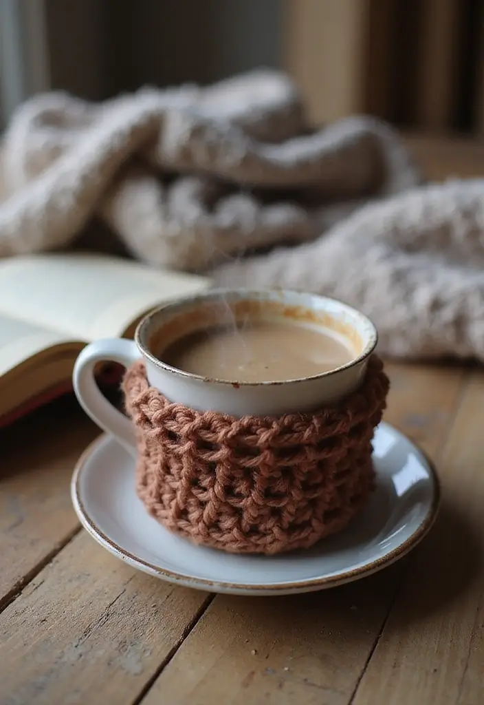 30 Fun Crochet Ideas for Beginners: Eco-Friendly Projects You'll Love - 5. Cozy Coffee Cup Cozy