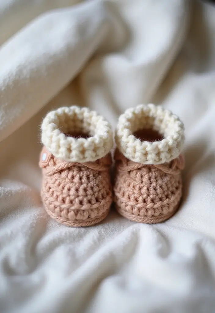 30 Fun & Easy Crochet Projects for Beginners to Start Today - 17. Charming Baby Booties