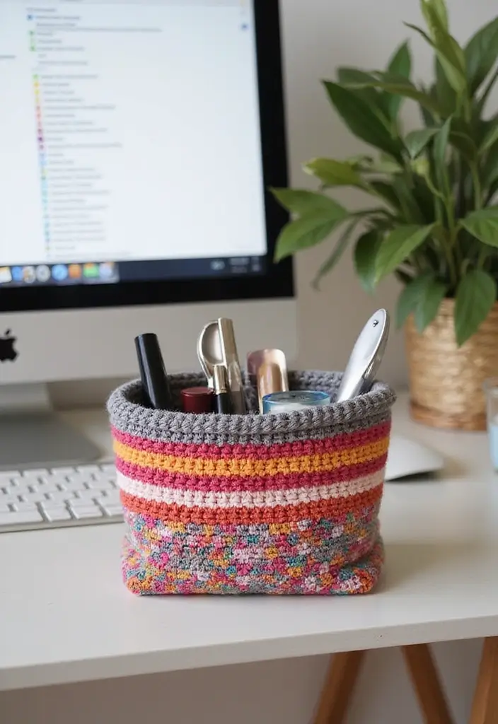 30 Fun & Easy Crochet Projects for Beginners to Start Today - 26. Fun Pouch for Accessories