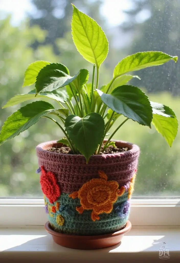 30 Fun & Easy Crochet Projects for Beginners to Start Today - 4. Cute Plant Pot Cover