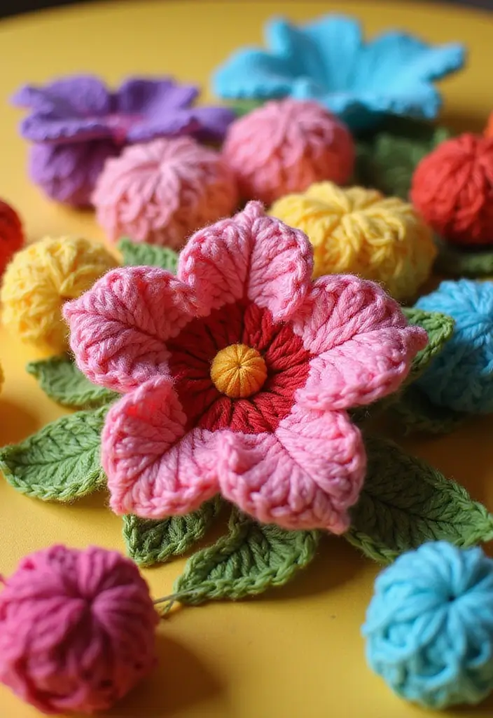 30 Gorgeous Floral Tutorials: How to Crochet a Flower Step-by-Step Photos - 16. Cozy Petunia Flower
