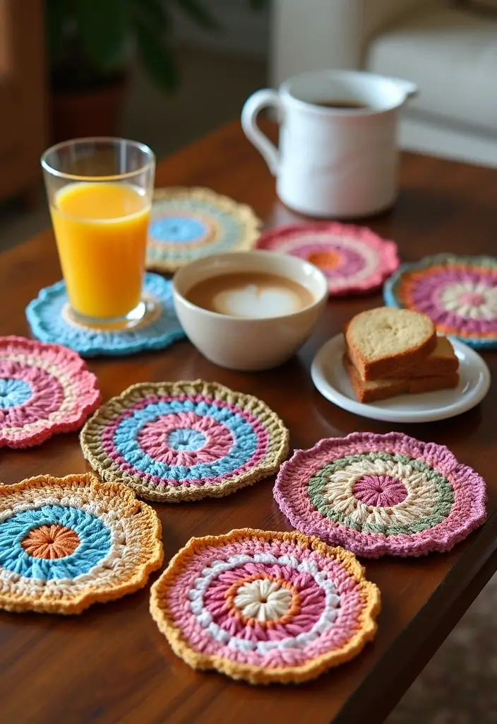 30 Home Decor Projects Using Crochet Coasters: Embrace Eco-Friendly Style - 19. Quilted Coaster Sets