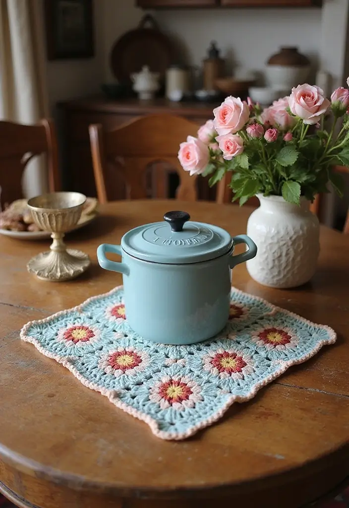 30 Kitchen-Ready Crochet Pot Holders Free Pattern with Modern and Vintage Styles - 11. Granny Square Crochet Pot Holder