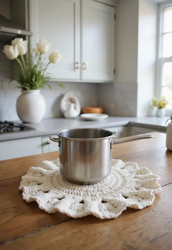 30 Kitchen-Ready Crochet Pot Holders Free Pattern with Modern and Vintage Styles - 14. Shell Stitch Crochet Pot Holder