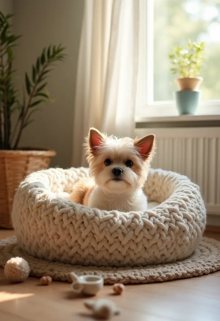 30 Must-Try Crochet Patterns for Beginners: Eco-Friendly Edition - 29. Simple Pet Bed