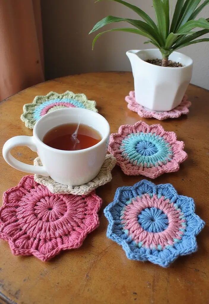 30 Must-Try Crochet Patterns for Beginners: Eco-Friendly Edition - 3. Coaster Set