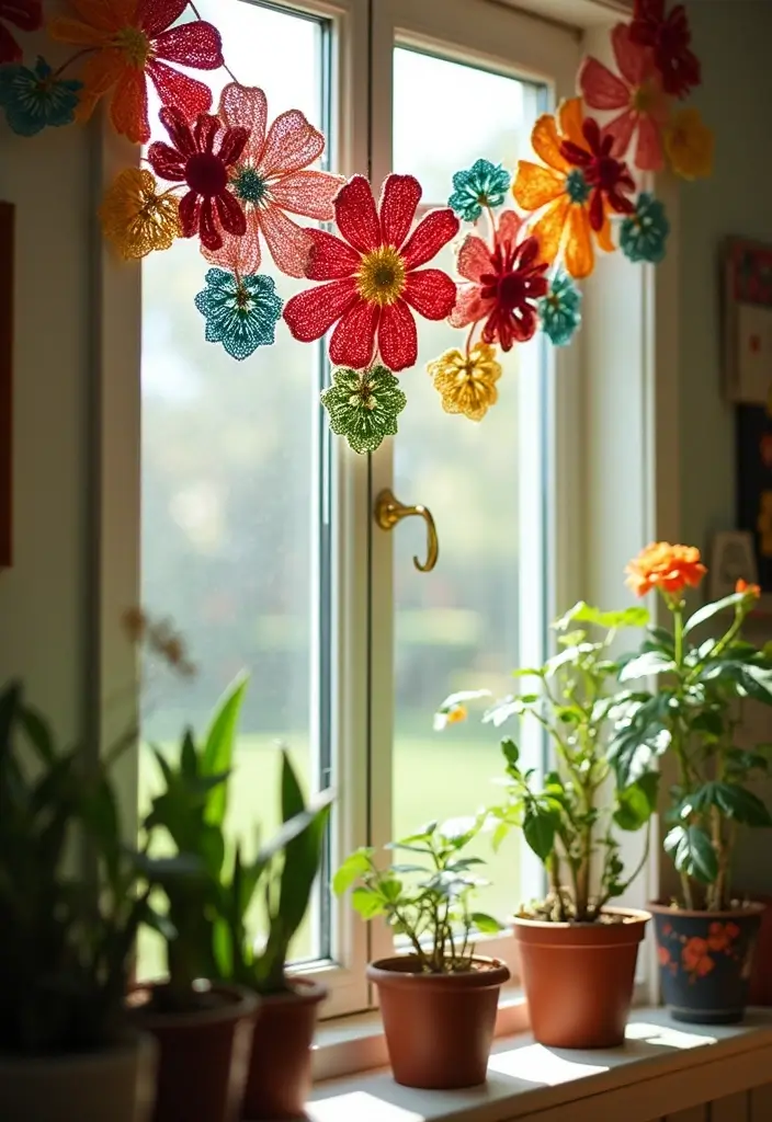 30 Must-Try Crochet Patterns for Beginners: Eco-Friendly Edition - 30. Crochet Flower Garland