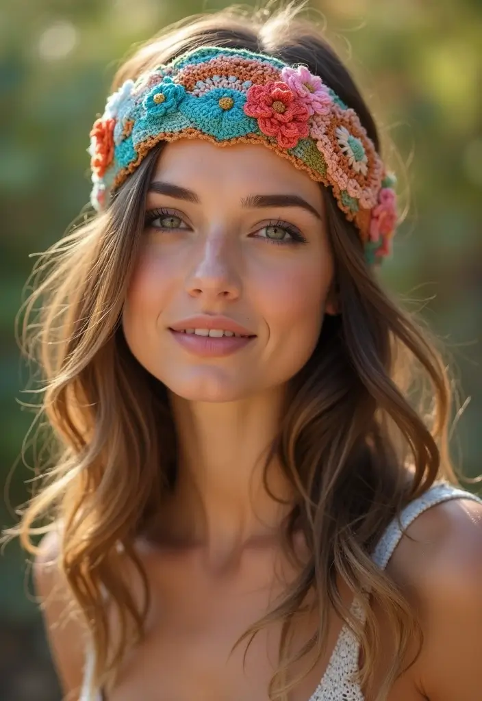 30 Outfit Inspirations for Crochet Clothing and Accessories Lovers - 13. Crochet Headbands