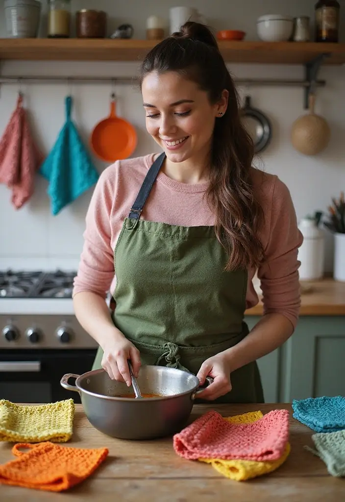 30 Outfit Inspirations for Crochet Clothing and Accessories Lovers - 22. Crochet Kitchen Accessories