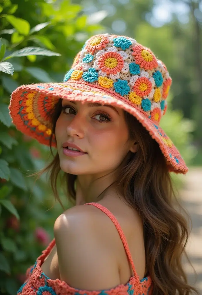 30 Outfit Inspirations for Crochet Clothing and Accessories Lovers - 6. Chic Crochet Hats