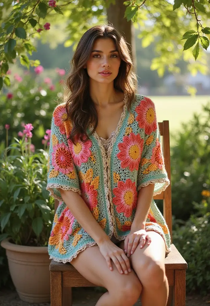 30 Stylish Summer Fashion from Crochet Summer Tops Free Patterns - 10. Statement Crochet Ponchos