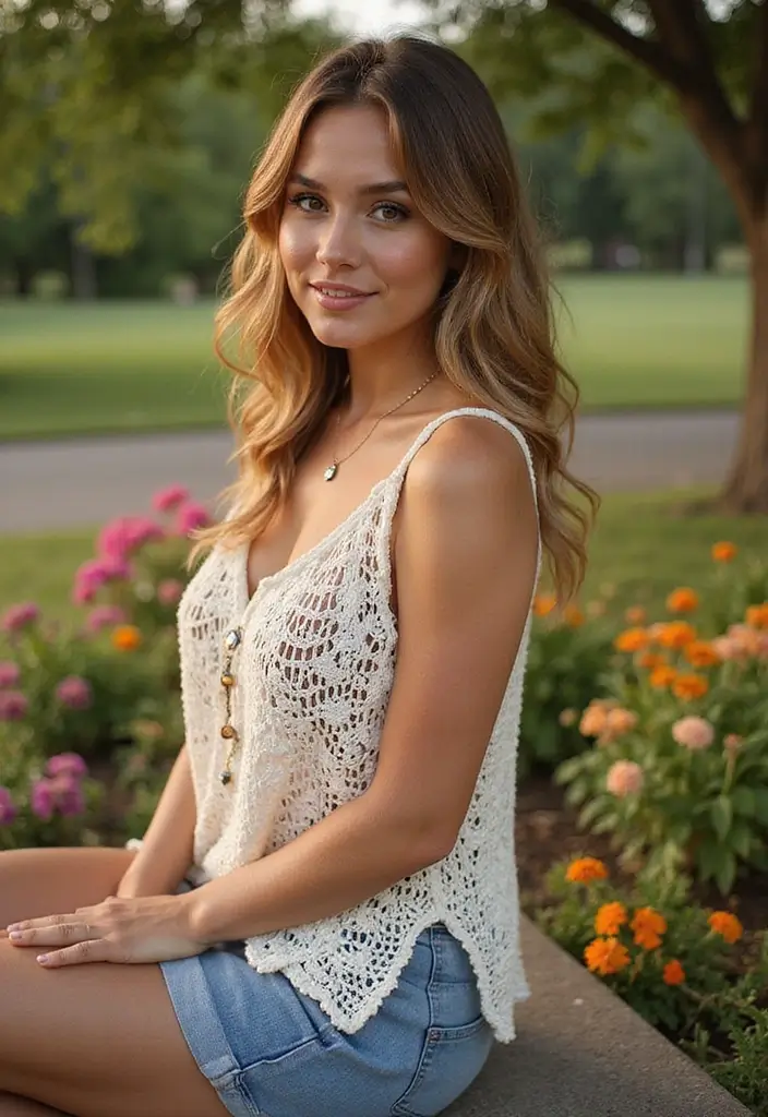 30 Summer-Perfect Crochet Tank Top Free Pattern Designs with Trendy Looks - 11. Oversized Comfort Tank