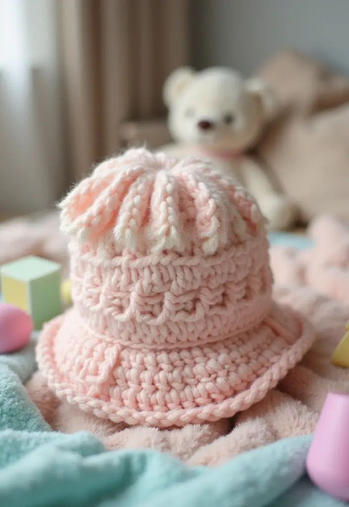 30 Trendy Crochet Bucket Hat Free Patterns You’ll Want to Make and Wear - 21. Baby Crochet Bucket Hat